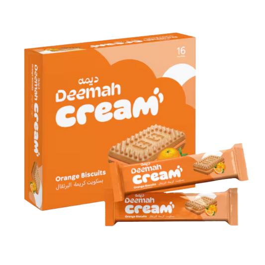 Deemah Orange Biscuits 26g x 12 x ديمة  بسكويت كريمة البرتقال 26 جرام
