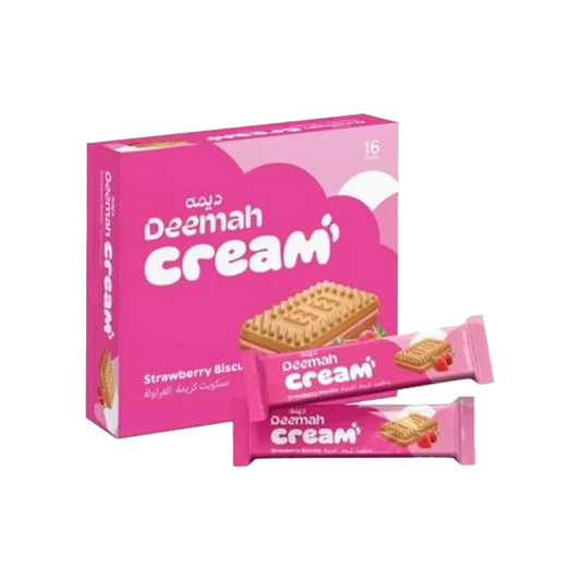 Deemah Strawberry Biscuits 26g x 12 x ديمة  بسكويت كريمة الفراولة 26 جرام