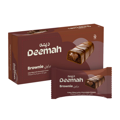 ديمة براوني كيك محشي بكريمة الشوكلاتة 37 جرام Deemah Brownie With Chocolate Cream  37g x12
