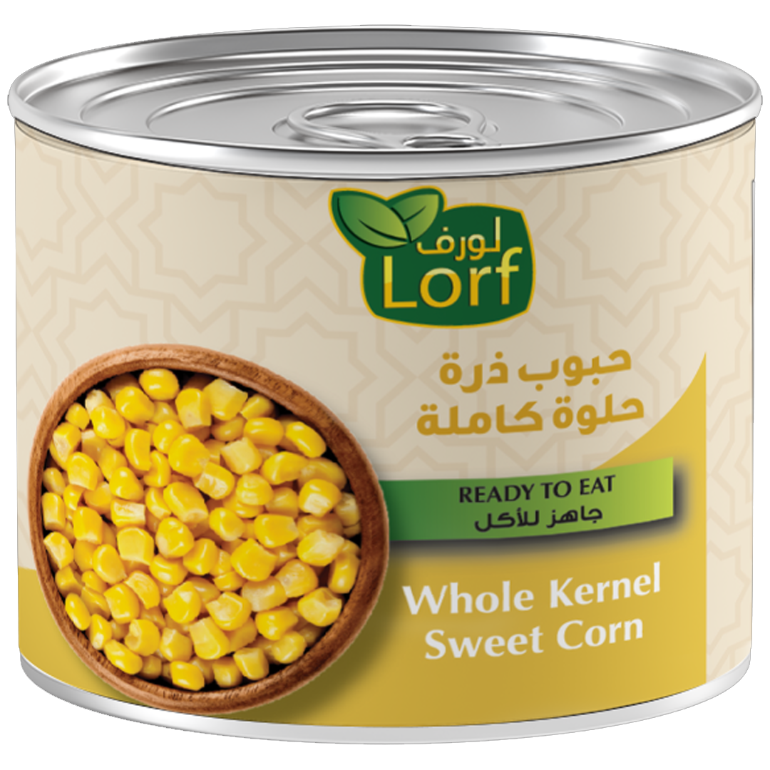 Lorf Whole Kernel Sweet Corn 122g لورف حبوب ذرة حلوة كاملة 122 جرام