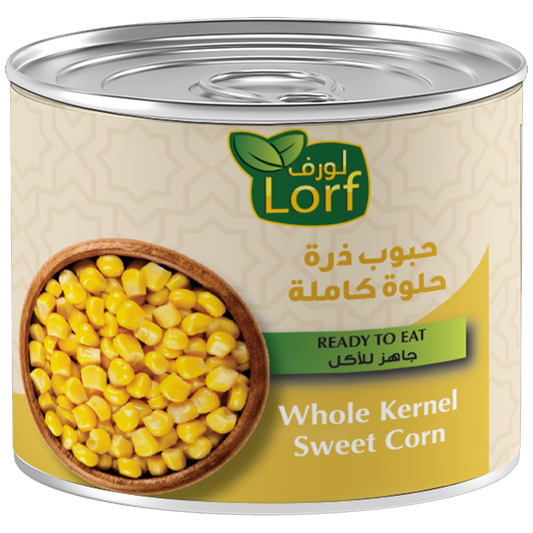 Lorf Whole Kernel Sweet Corn 122g لورف حبوب ذرة حلوة كاملة 122 جرام