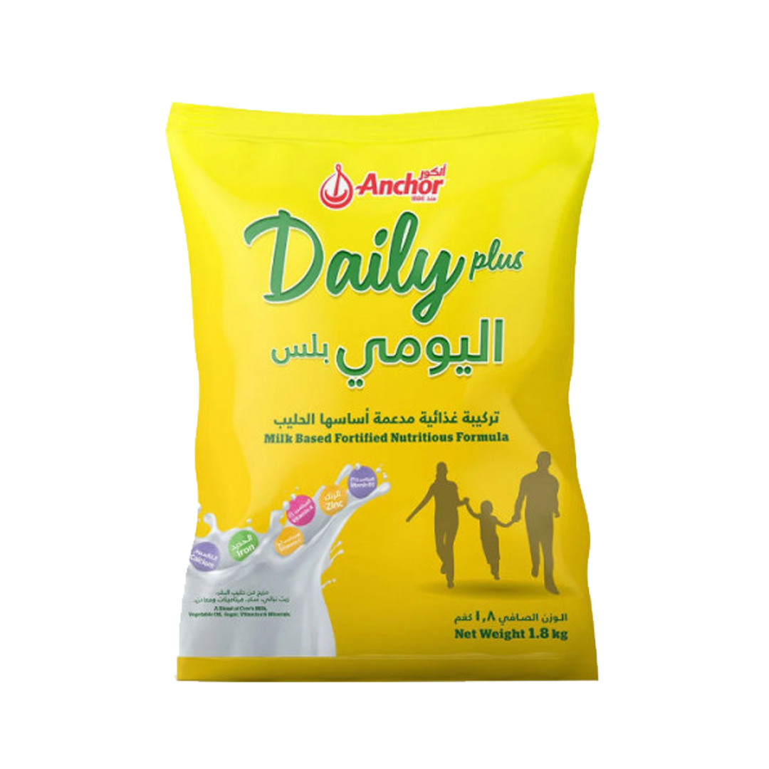 Anchor Daily Plus Milk Powder 1.8 Kg أنكور اليومي بلس حليب مجفف 1.8 كجم