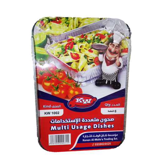 KW Aluminium Foil Container 6's #1002 كي دبليو صحون قصدير 1002