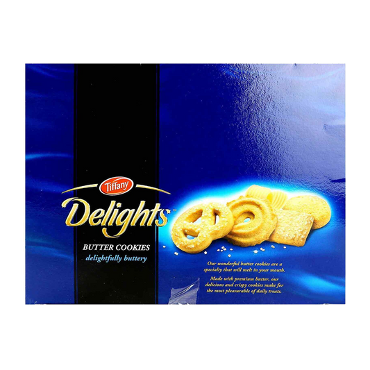 TIFFANY DELIGHTS BUTTER COOKIES YUMMY AND BUTTERY 100G تيفاني ديلايتس بتر كوكيز شهي وزبدي 100غ