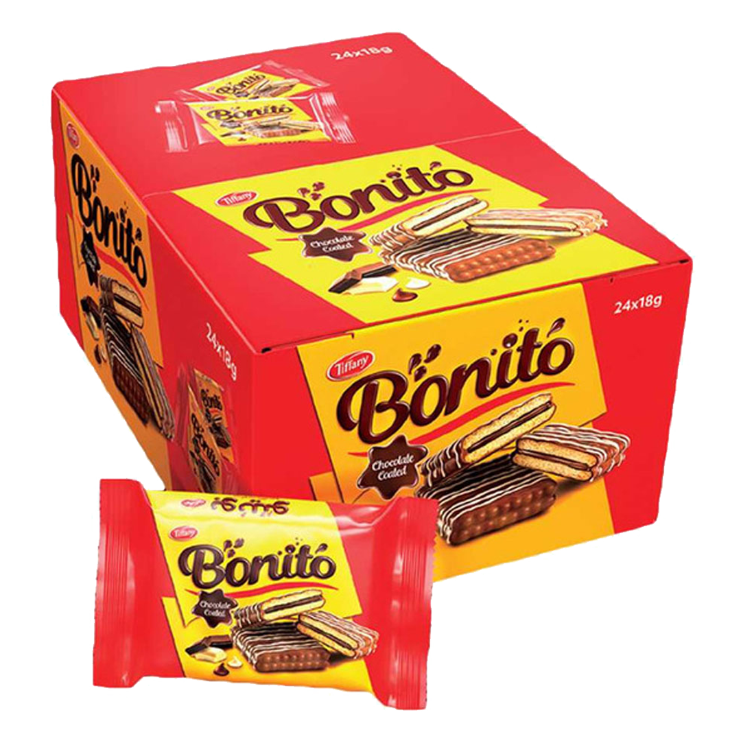 TIFFANY BONITO CHOCOLATE COATED 18g تيفاني بونتيو بسكويت مغلف بالشوكلاتة 18 جرام