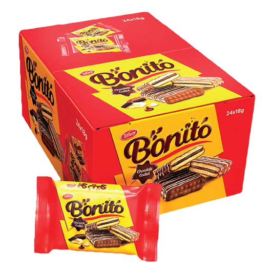 TIFFANY BONITO CHOCOLATE COATED 18g تيفاني بونتيو بسكويت مغلف بالشوكلاتة 18 جرام