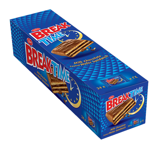 بريك تايم بسكويت الويفر المحشو 13غم Tiffany Break Time Milk Chocolate Wafer 24 x 13gm