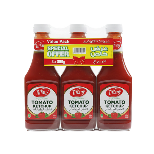 Tiffany Sqeezy Ketchup 3 x 500gm تيفاني كاتشب الطماطم 3*500 جرام