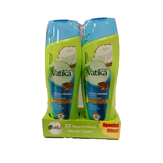 Vatika Anti Hair Fall Shampoo Cactus & Ginger 2x350  ml فاتيكا شامبو الحماية من التساقط عرض 2×350 مل