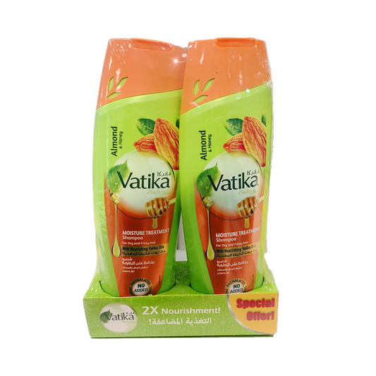 Vatika Shampoo Moisturise Almond Honey 2x350 ML فاتيكا شامبو يحافظ على الرطوبة 2*350 مل عرض