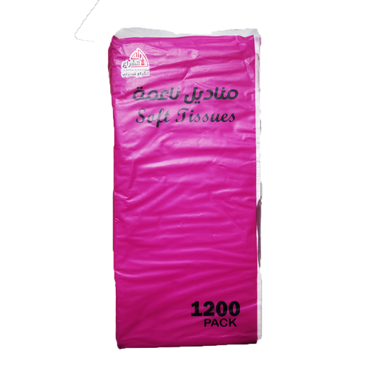 Alshrai Soft Tissue Purple  4 1200 Pack الشراع مناديل ناعمة 4 طبقات  1200 بنفسجي