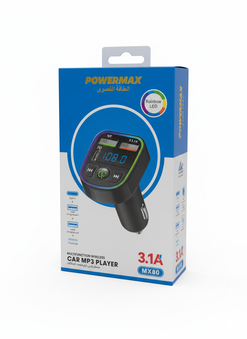 Powermax Super Fast Power Adapter 65w راس شاحن بيت فائق السرعة 65