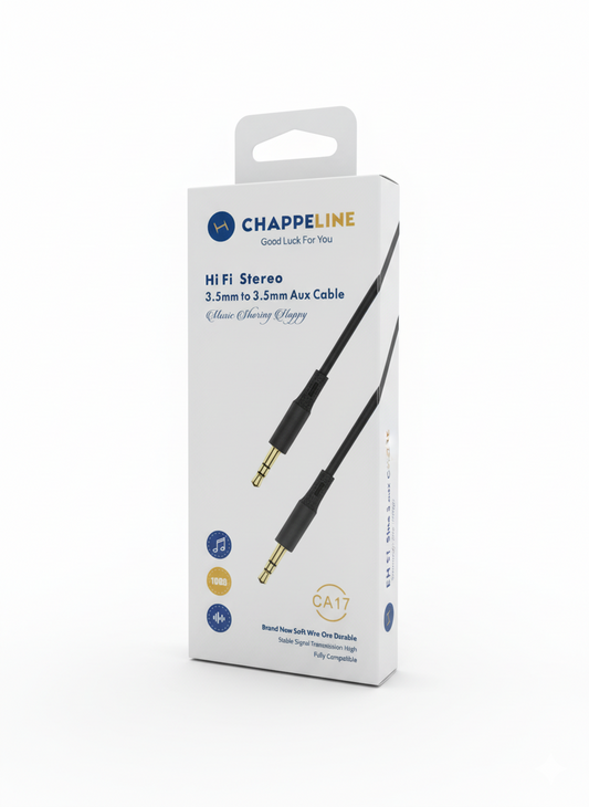Chappeline Hi Fi Stereo AUX Cable 3.5mm تثابلين كيبل سيارة 3.5