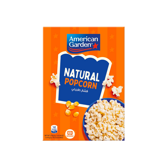 American Garden Natural Popcorn 273g أمريكان جاردن فشار ماكرويف طبيعي 273جم