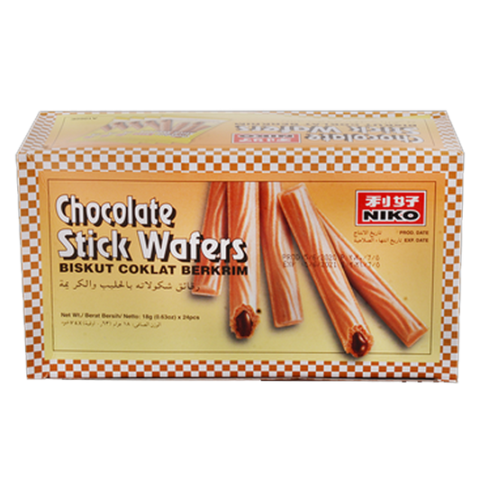Niko Chocolate Stick Wafers 24x18g بسكويت اصابع الزمن 18غم