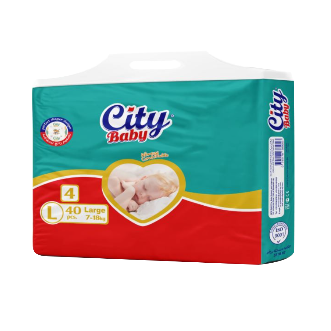City Baby Baby Diapers Size(4) 40pcs سيتي بيبي حفاضات أطفال مقاس 4-40 حبة