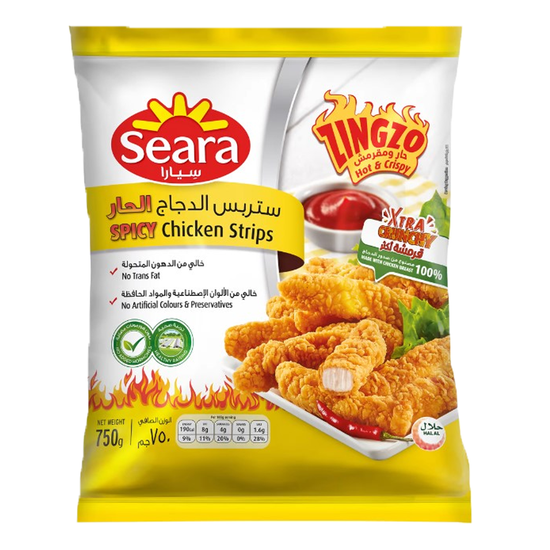 سيارا ستربس دجاج حار 750غم Seara Chicken Strips Spicy 750gm