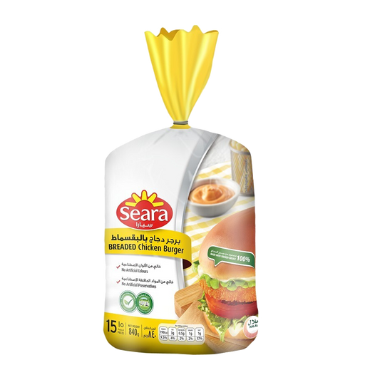 سيارا برجر دجاج بقسماط 840غم كيس Seara Chicken Burger Breaded Bag 840gm