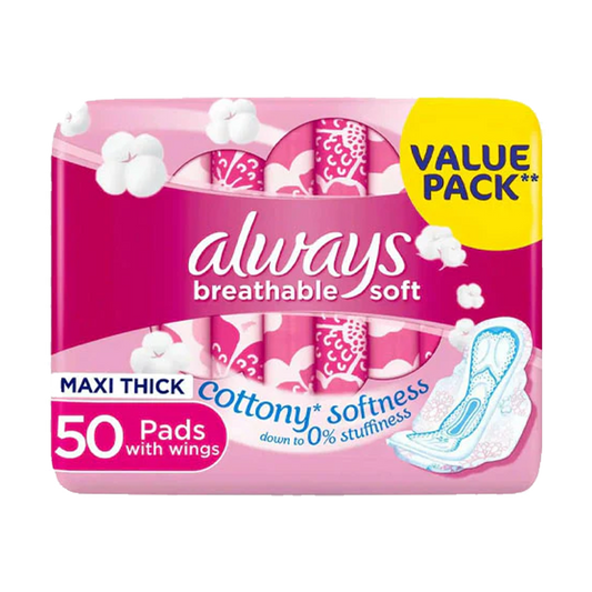 Always Cottony Soft Large Wings 50's اولويز فوط صحية نعومة قطنية 50فوطة