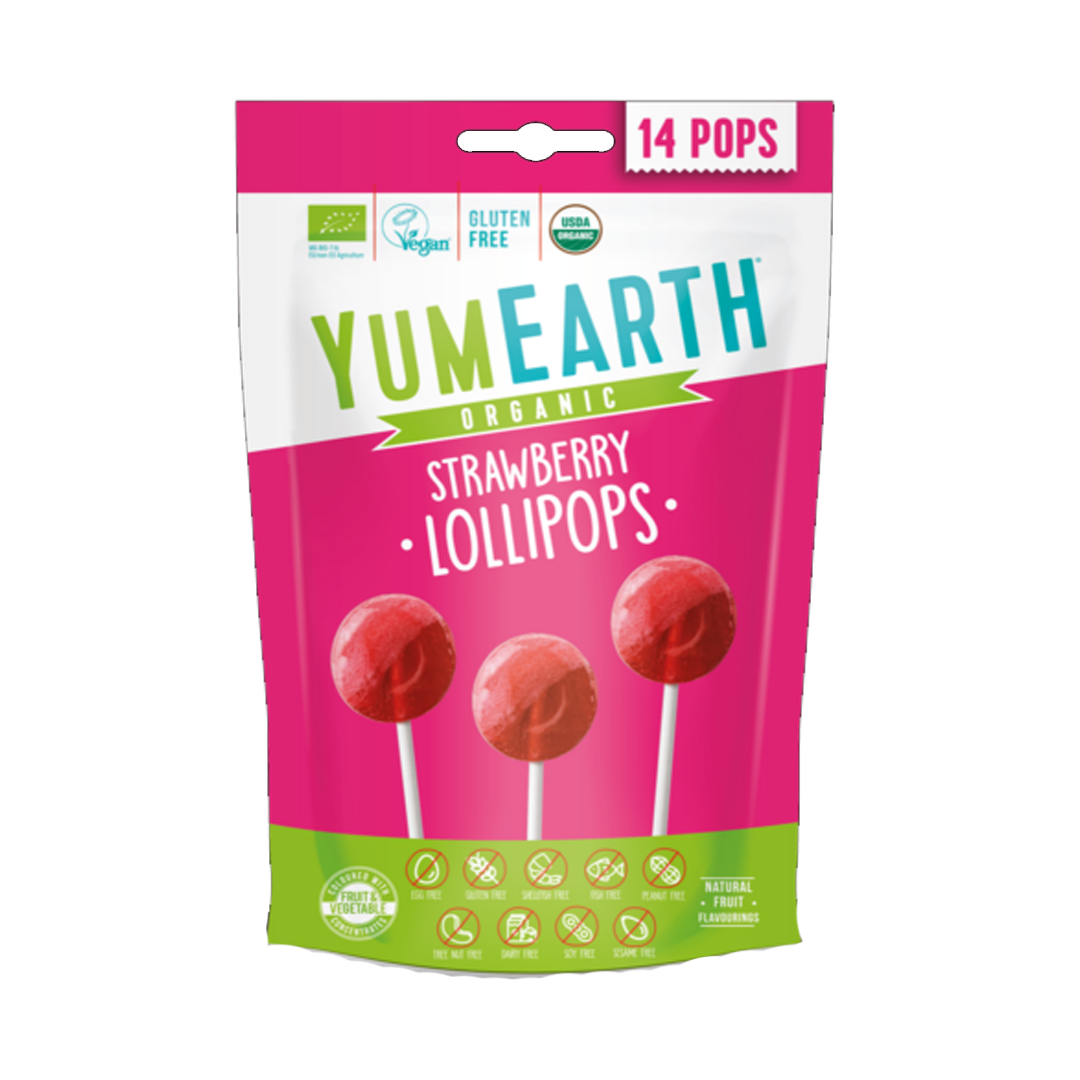 Yum Earth Organic Favorites Lollipops 14's يم إيرث مصاصات عضوية 14'ح