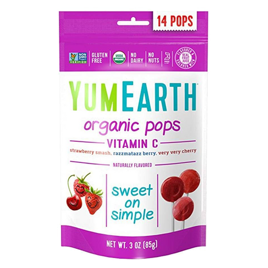 Yum Earth Organic Pops Vitamin C 14's يم إيرث مصاصات بوبس عضوية 14'ح