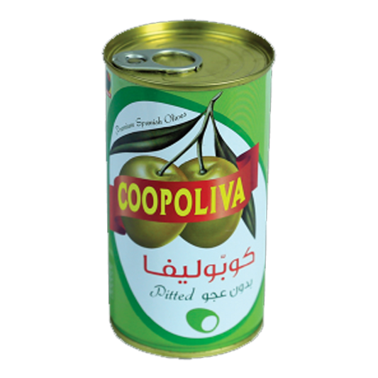 Coopoliva green olives without pits 150g كوبوليفا زيتون اخضر بدون عجو 150غ