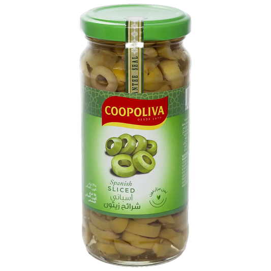 Coopoliva Sliced Green Olives 360gm كوبوليفا زيتون اخضر شرائح 360غ