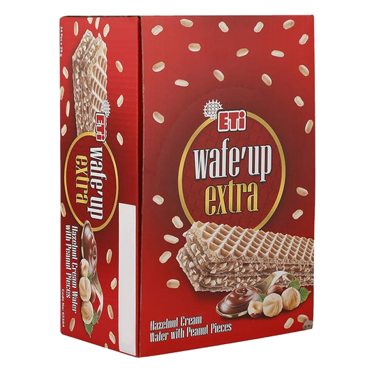 ETI Wafe Up Extra Hazelnut Wafer 29g ويف اب اكسترا بكريمة البندق مع حبات الفول السوداني29غم