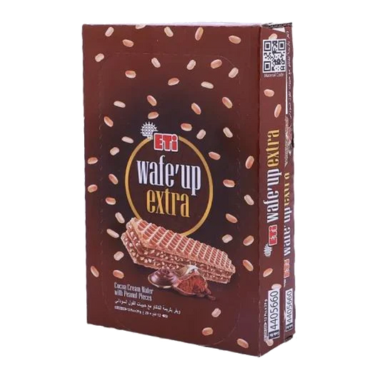ETI Wafe Up Extra Cocoa wafrer 29g ويف اب اكسترا بكريمة الكاكاو مع حبيبات الفول السوداني 29 غم