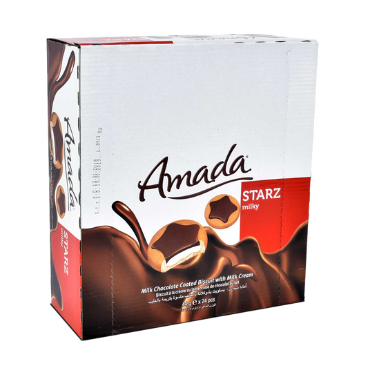 Amada Starz Milk Creamy  Biscuit 44gm امادا ستارز بسكويت بالكاكاو وكريمة الحليب 44 جرام