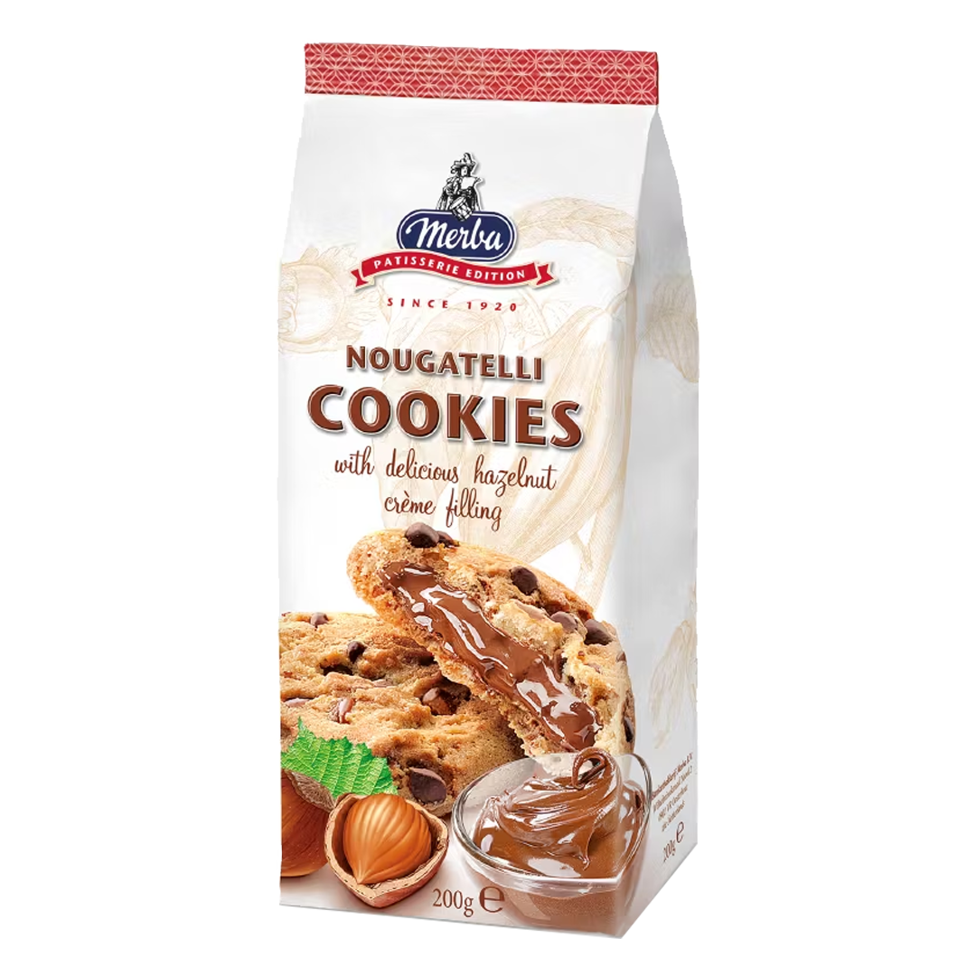 Merba Patisserie Nougatelli Cookies 200gm ميربا كوكيز باتسري  نوجاتيلي 200ج