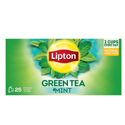 Lipton Green Tea Mint 25 Bags ليبتون شاي اخضر النعناع 25 كيس
