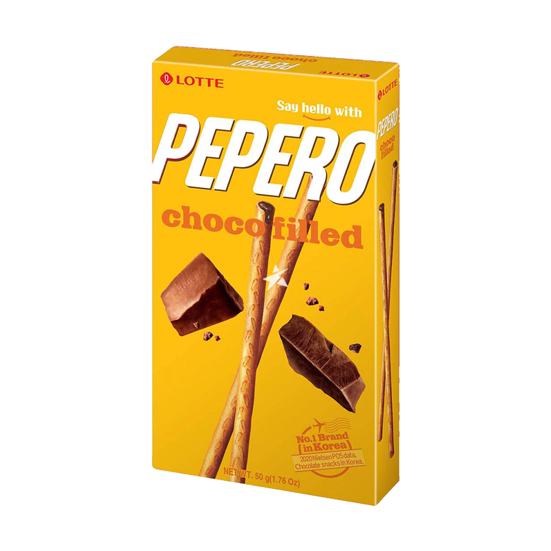 Pepero Chocolate Choco Filled 50g بيبيرو اصابع بسكويت بحشوة الشوكولاته 50غم