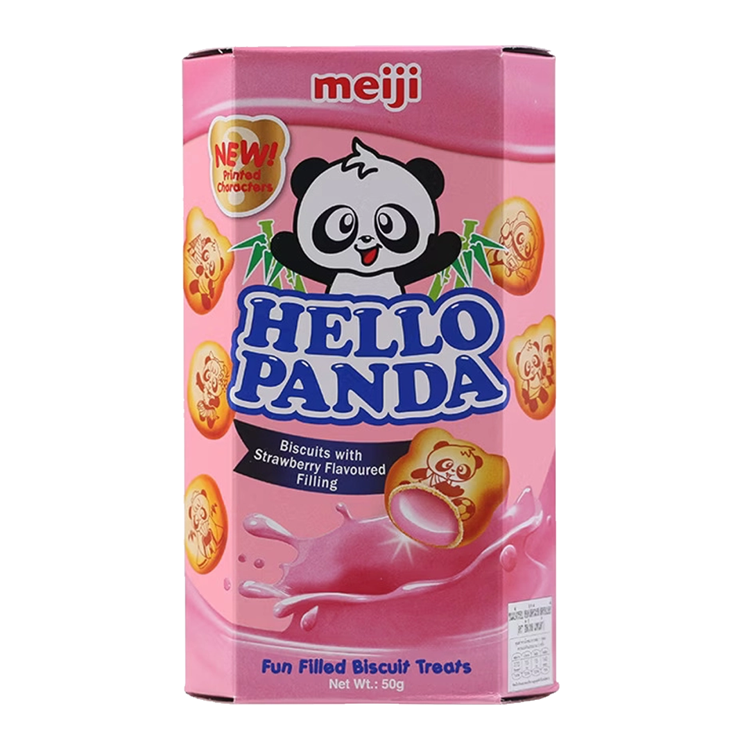 Meiji Hello Panda Biscuits With Strawberry 50 g ميجي هيلو باندا بسكويت بالفراولة 50جرام