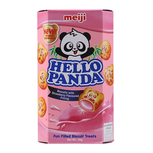 Meiji Hello Panda Biscuits With Strawberry 50 g ميجي هيلو باندا بسكويت بالفراولة 50جرام