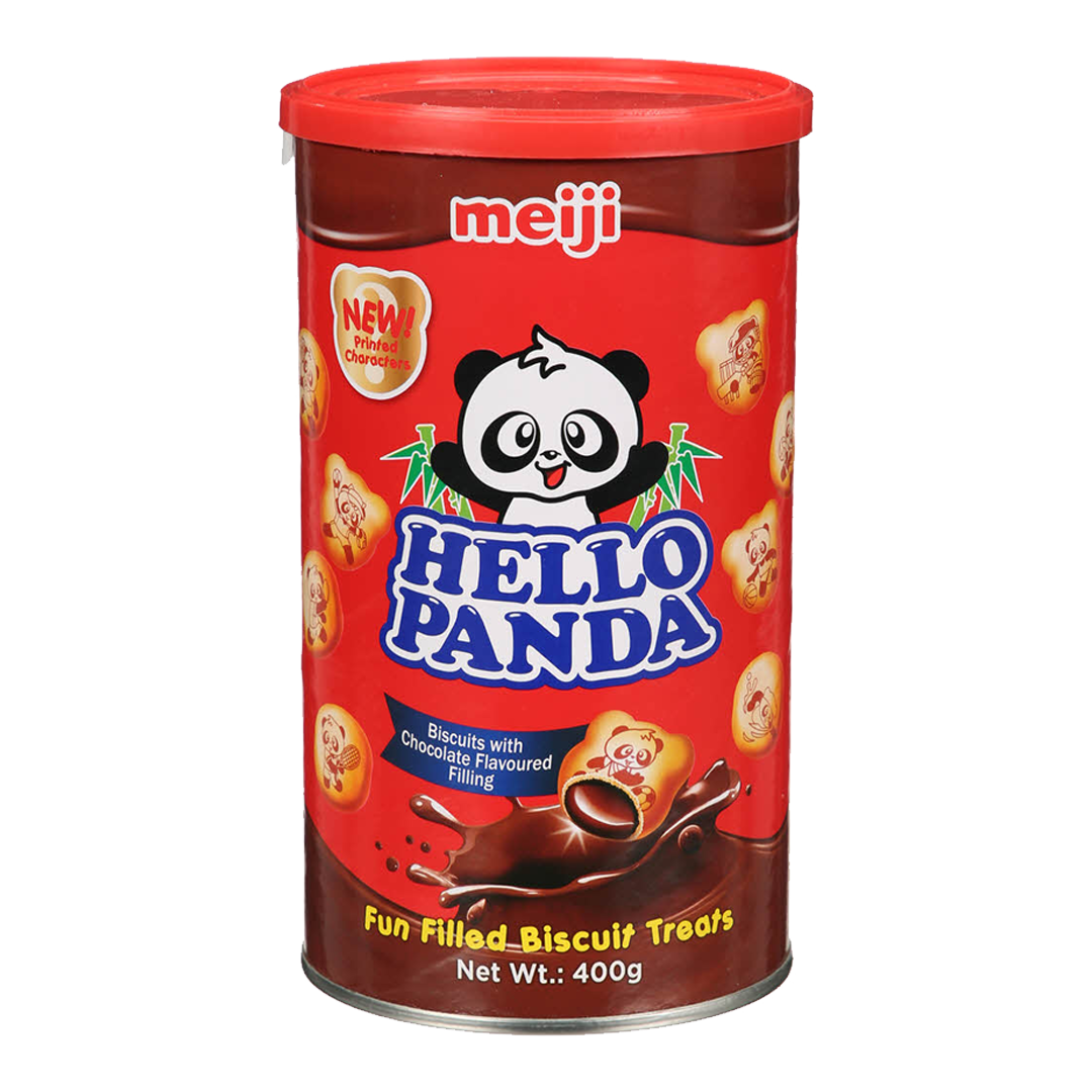 Meiji Hello Panda Can Chocolate 400Gm ميجي هالو باندا بسكويت بالشوكولاته 400غم
