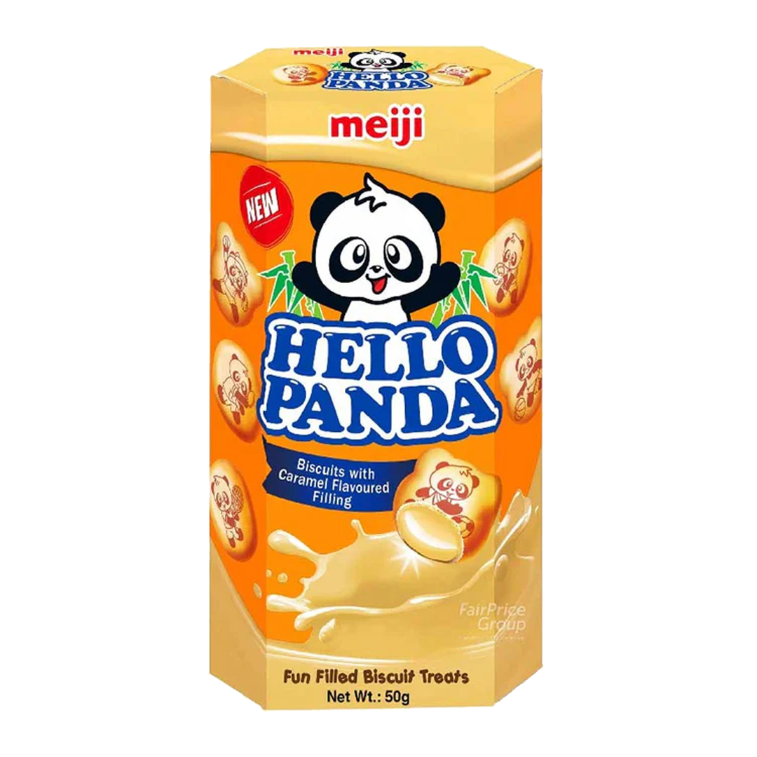 Meiji Hello Panda Biscuits With Caramel 50 gr ميجي هيلو باندا بسكويت كراميل50جرام