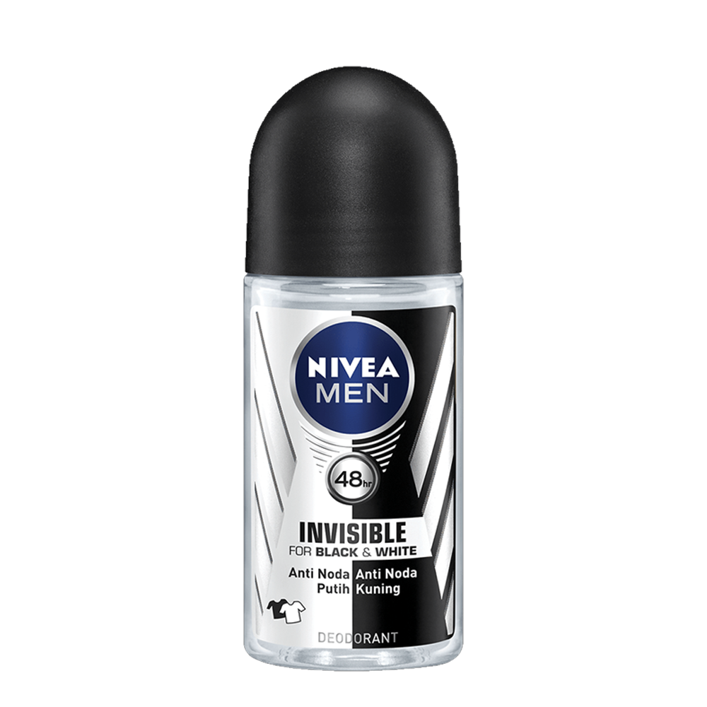 Nivea Roll On Men Black White 50 ml نيفيا رول مضاد للتعرق  اسود وابيض 50 مل