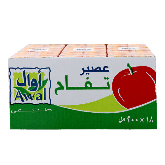 Awal Apple Juice 200ml x18 x اوال عصير تفاح غالا 200مل